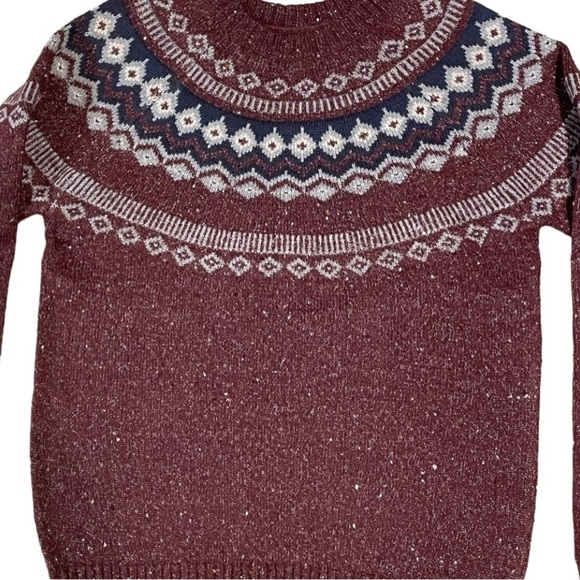 Original Weatherproof Vintage Maroon & Gray Fairisle Sweater - Sz XS - Picture 6 of 12